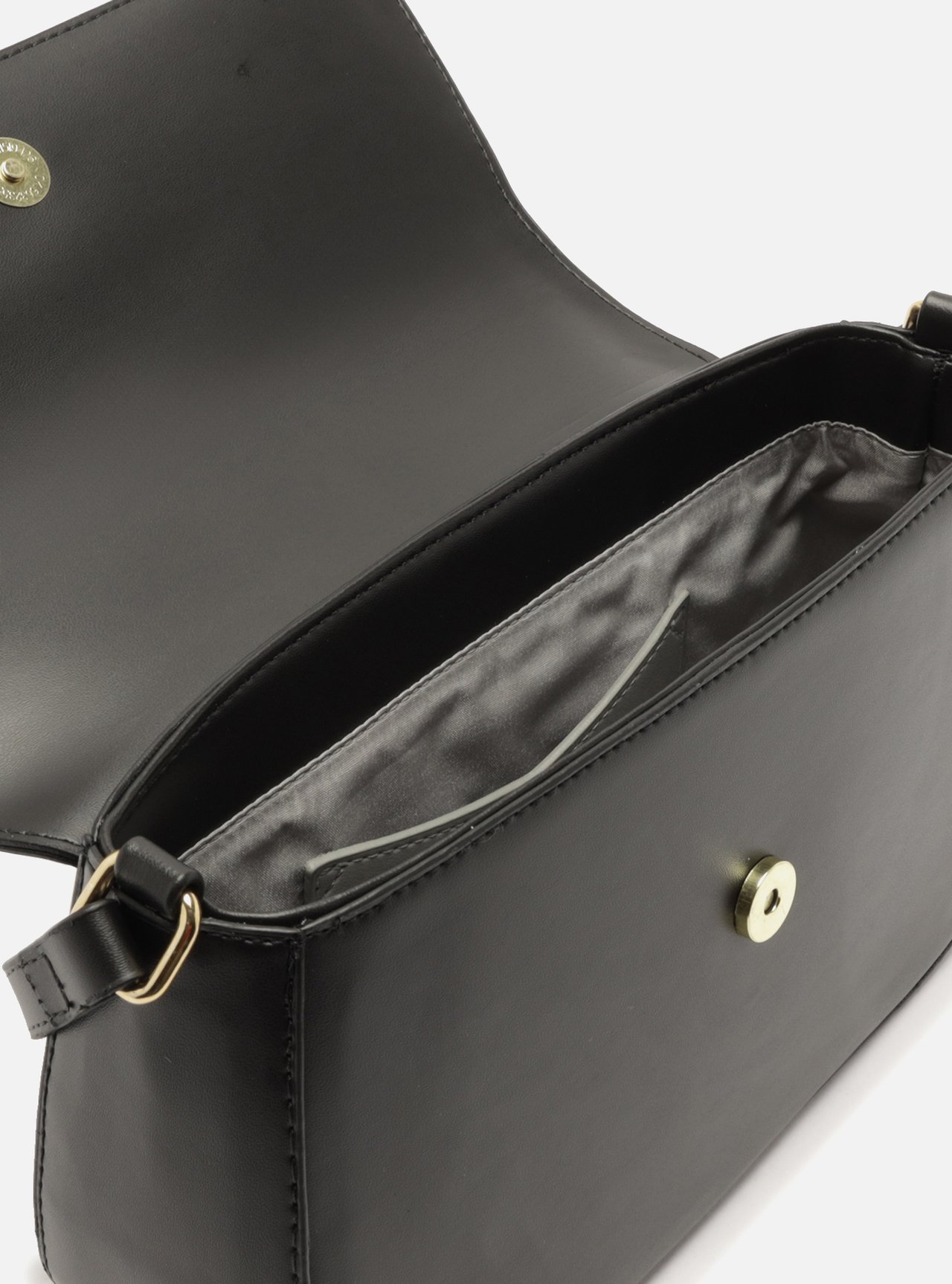 Bolsa Shoulder Preta Média Metais — foto 4
