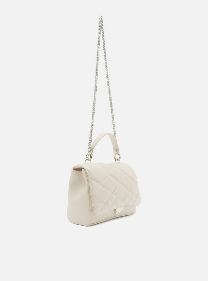 Bolsa Tiracolo Branca Couro Matelassê Grande