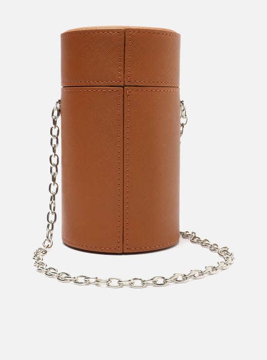 Bolsa Tiracolo Marrom Pequena Corrente
