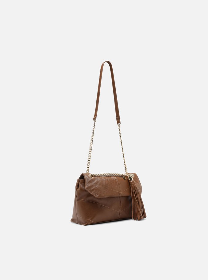 Bolsa Tiracolo Marrom Couro Pequena Barbicacho