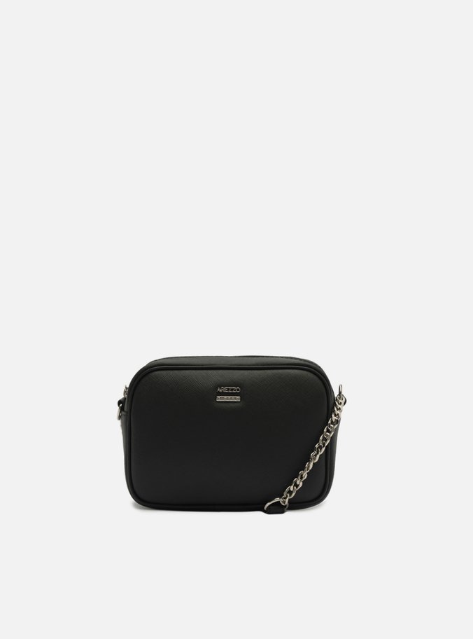 Bolsa Tiracolo Preta Pequena Corrente Metálica