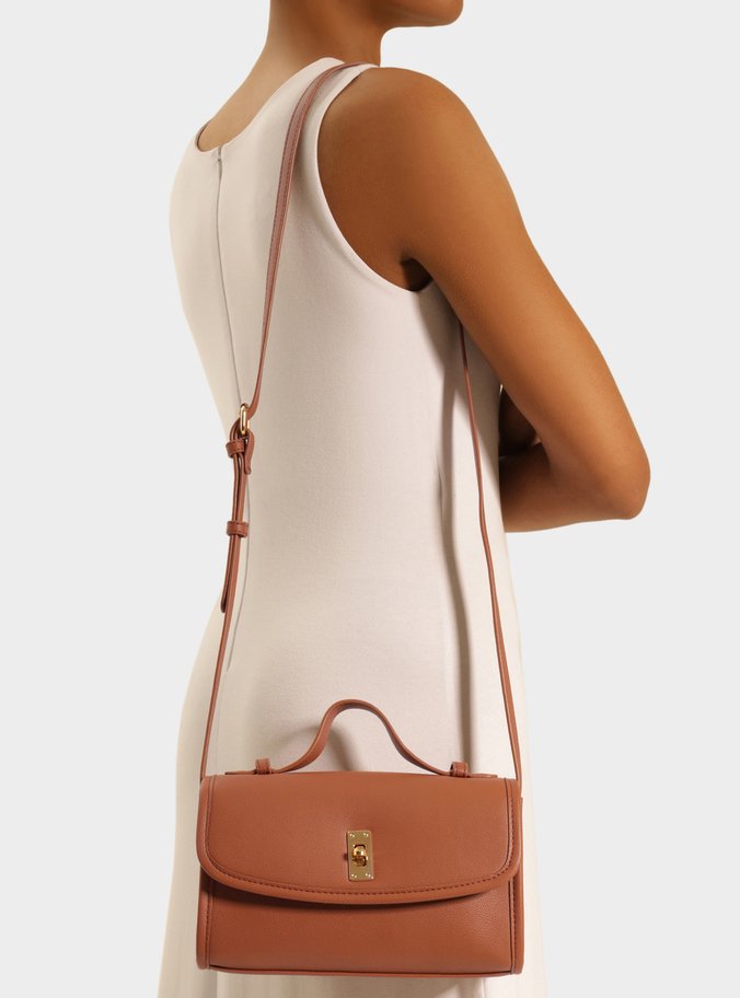 Bolsa Tiracolo Marrom Floater Pequena Alça