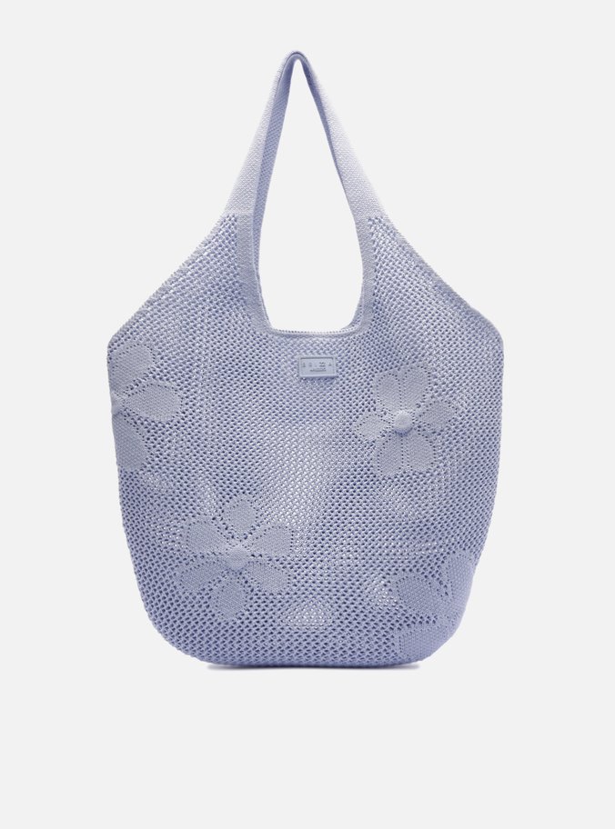 Bolsa Shopping Azul Crochê Grande Brizza