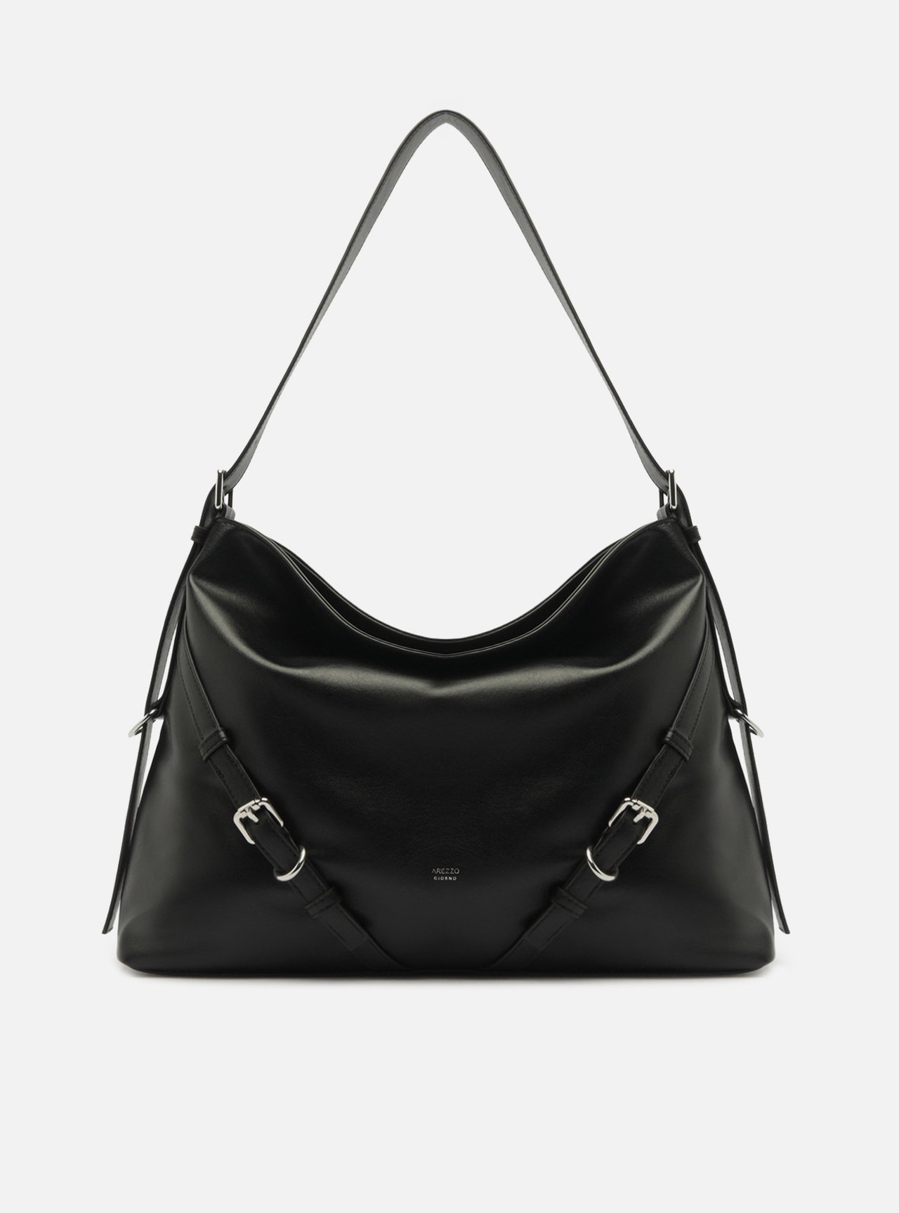 Bolsa Shoulder Preta Grande Fivelas — foto 1