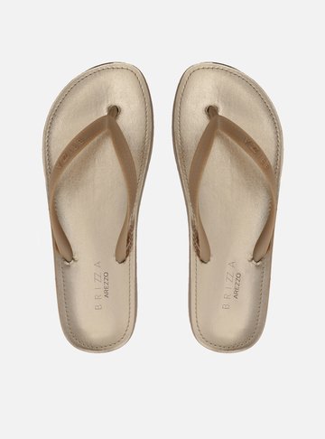Chinelo de Dedo Dourado Monocolor Fit Brizza