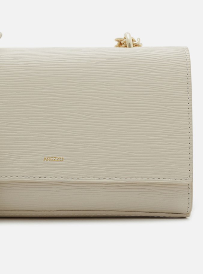 Bolsa Tiracolo Off-White Couro Abraccio Pequena