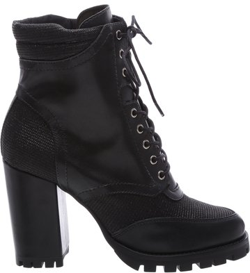 Bota Coturno Salto Alto Preto