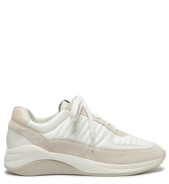 Tênis Branco Knit Multimaterial Nude