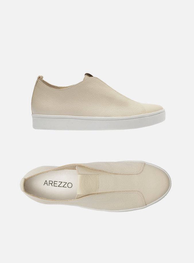 Tênis Slip On Off-White Couro Tag