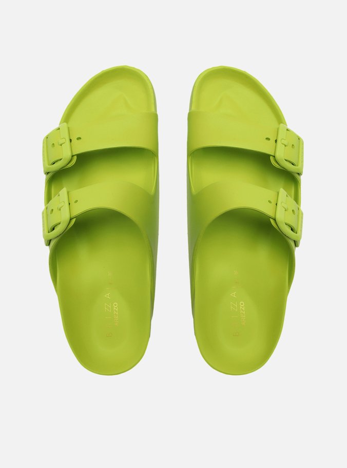 Slide Verde Lima Flatform Tiras Brizza