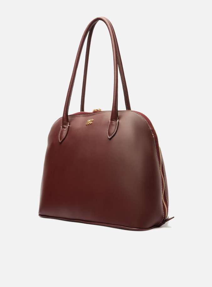 Bolsa Shopping Vermelha Couro Grande Assinatura