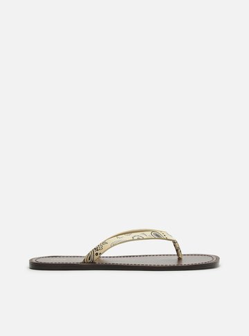 Rasteira Amarela Paisley Flip Flop Livia