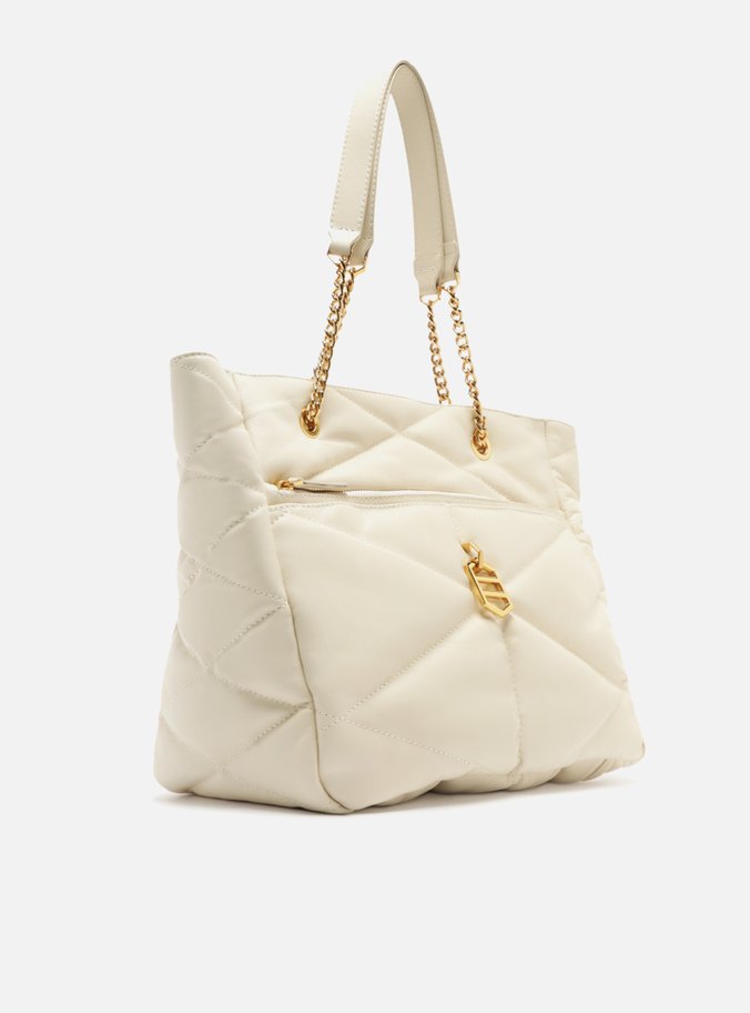 Bolsa Shopping Off-White Couro Grande Matelassê