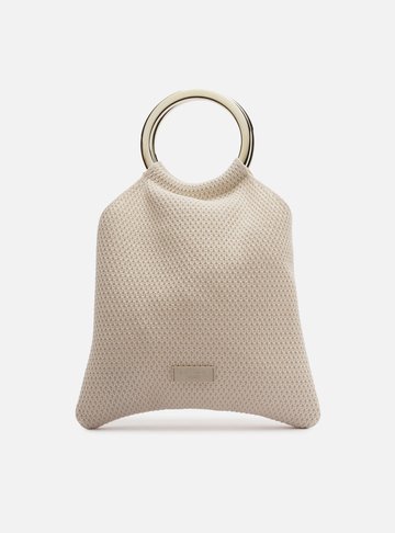 Clutch Branca Crochê Alças Argolas
