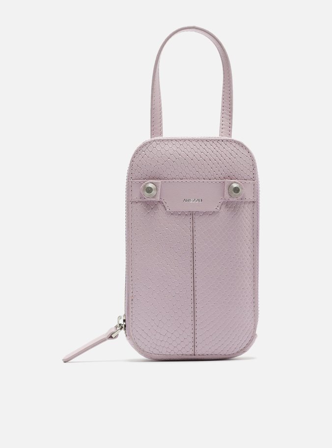 Mini Bag Lilás Couro Snake Mafe Porta-Celular