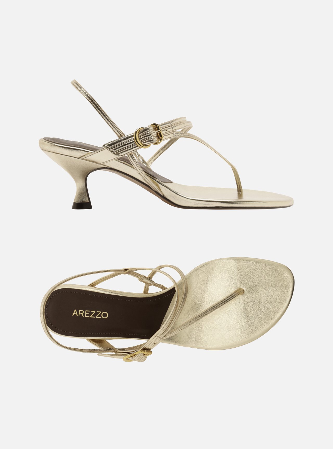 Sandália Marrom Salto Bloco Fivela Tiras Slingback — foto 5