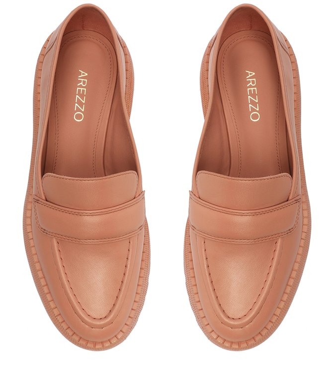 Mocassim Rosa Couro Tratorado Catarina