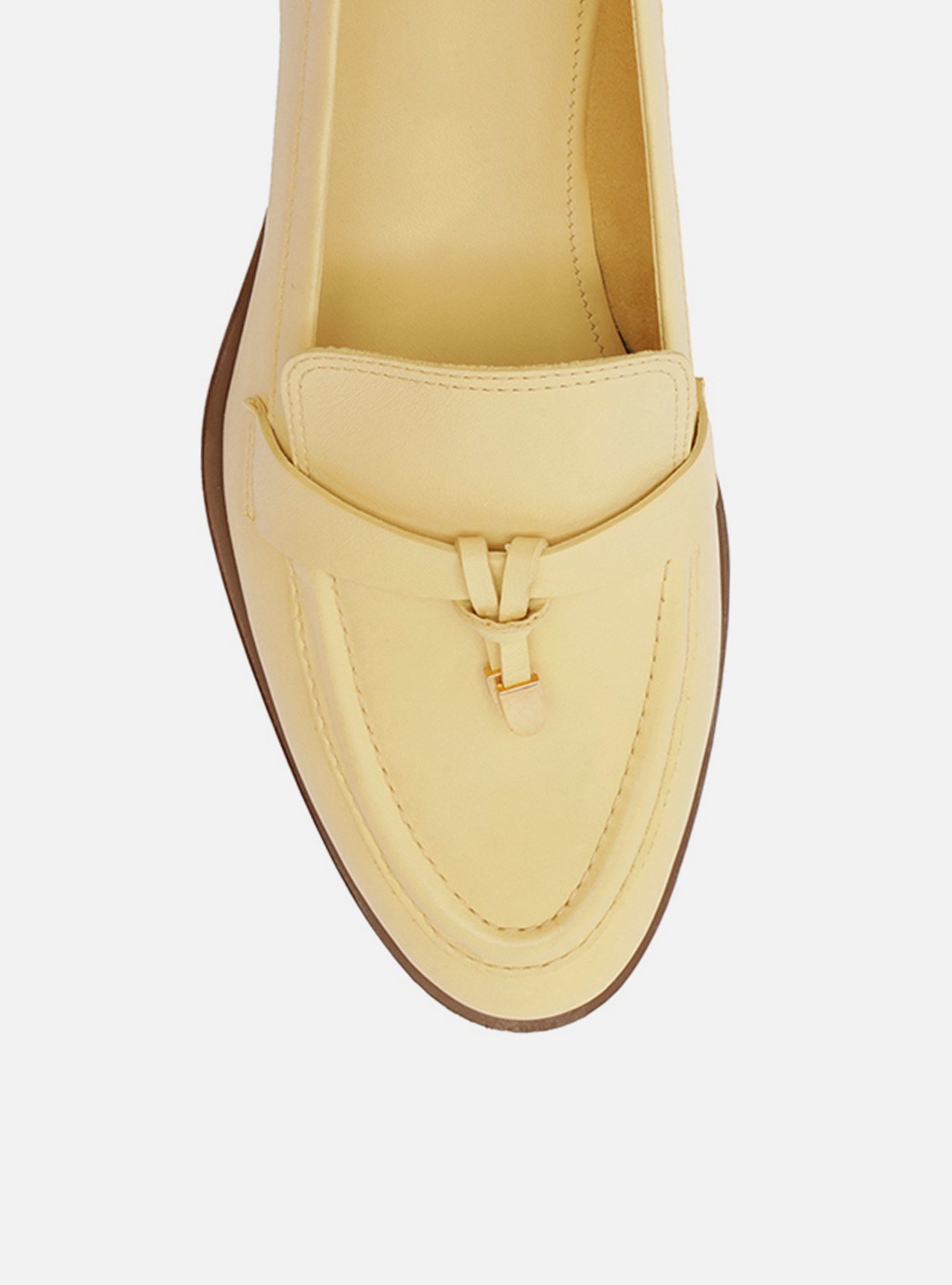 Mocassim Amarelo Couro Detalhe Tira — foto 5