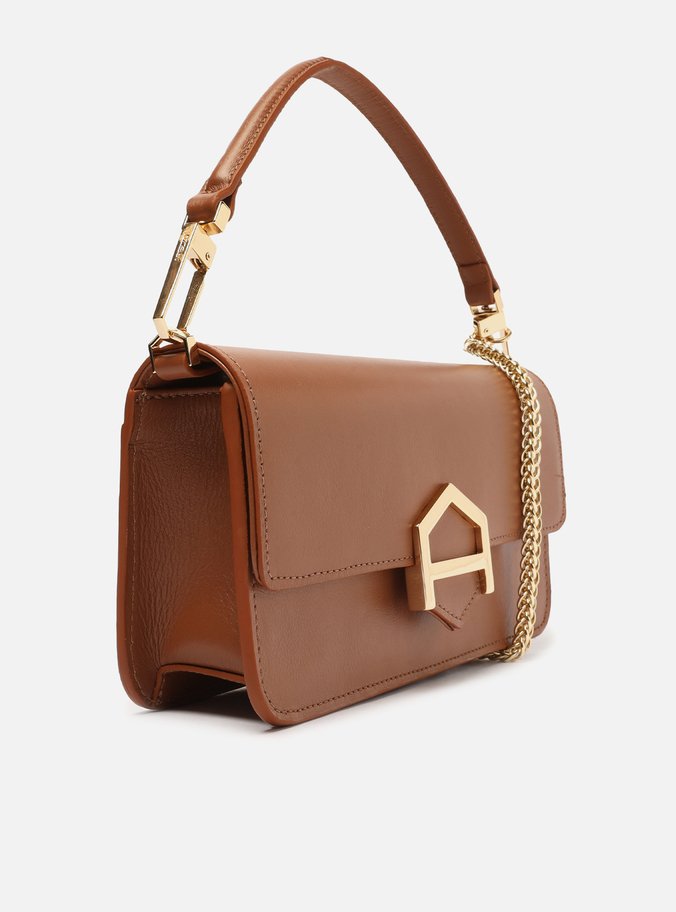 Bolsa Tiracolo Marrom Couro A001.2 Média