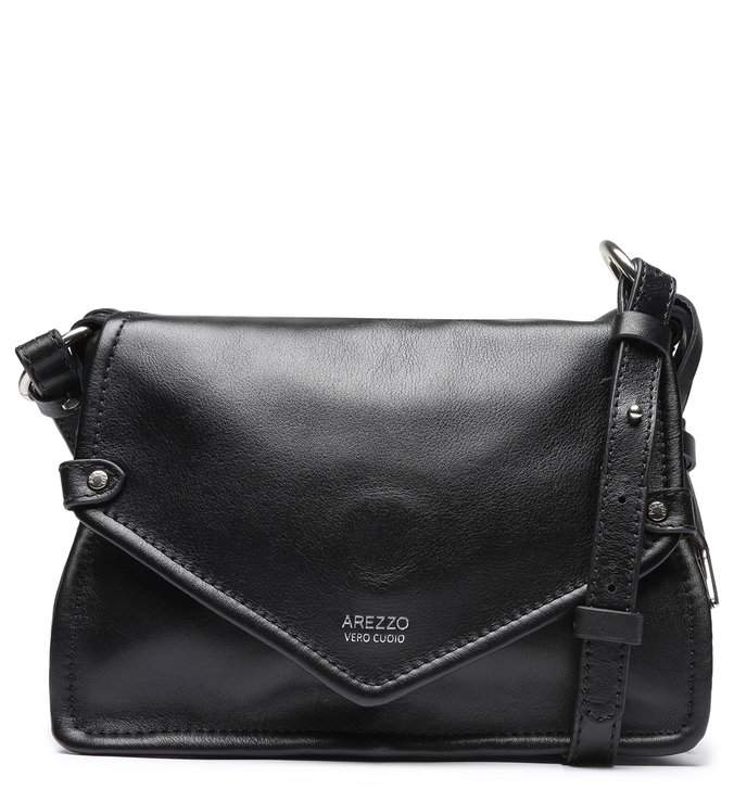 Bolsa Tiracolo Couro Duda Pequena Preta