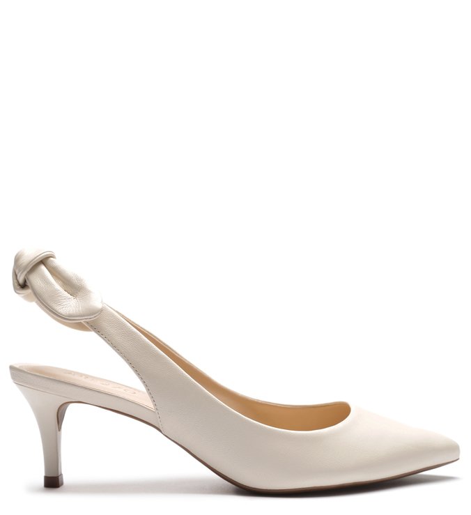 Scarpin Couro Slingback Lace-Up Panacota