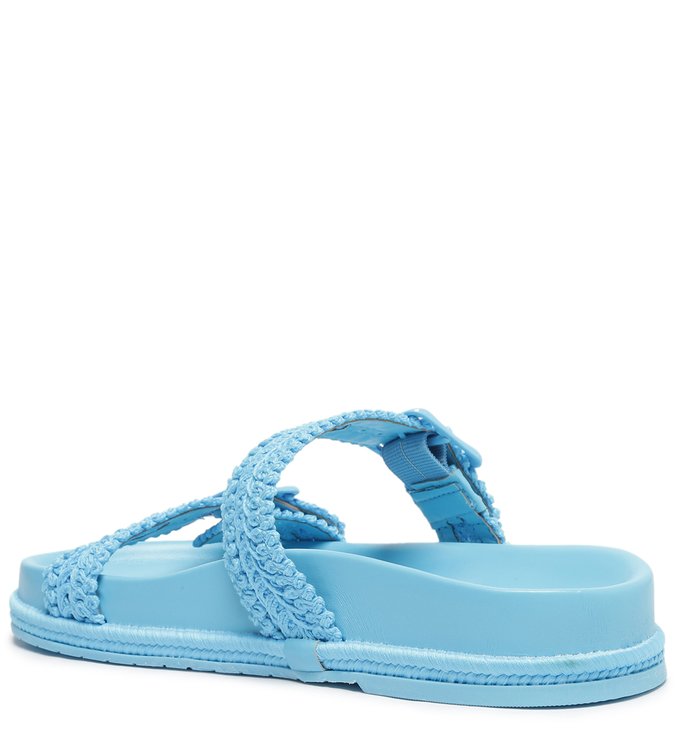 Rasteira Azul Bordada Luci