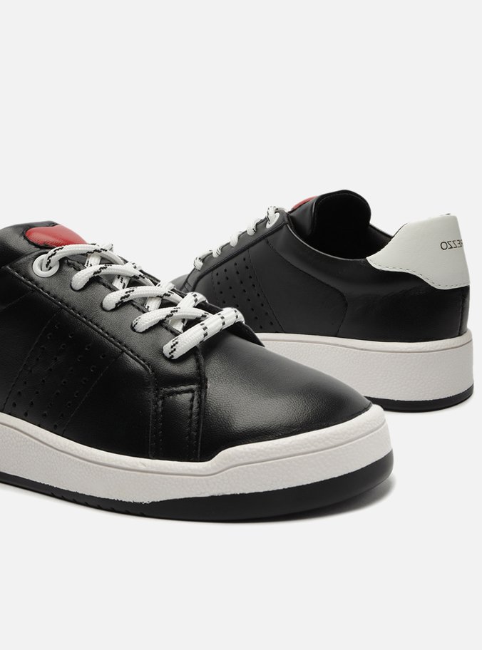 Tênis Infantil Preto Bico Redondo Branco