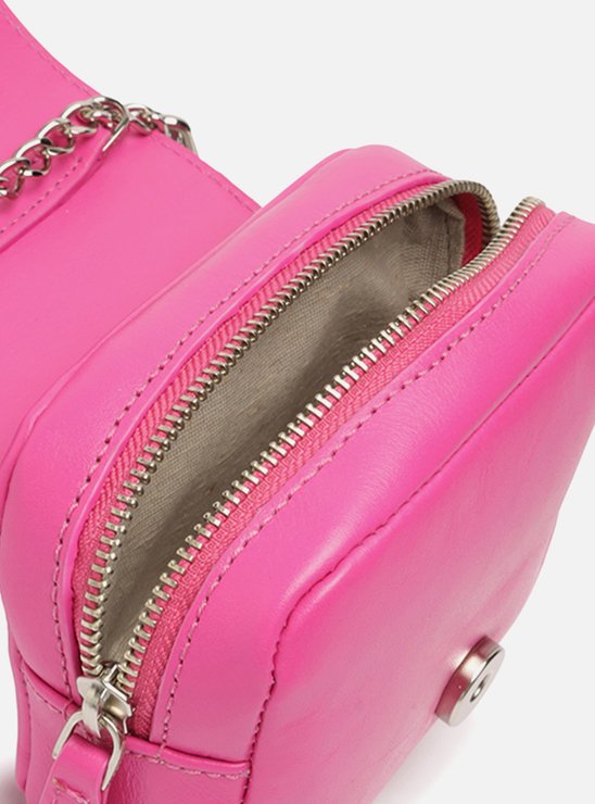 Mini Bag Tiracolo Rosa Couro Safira PatBo
