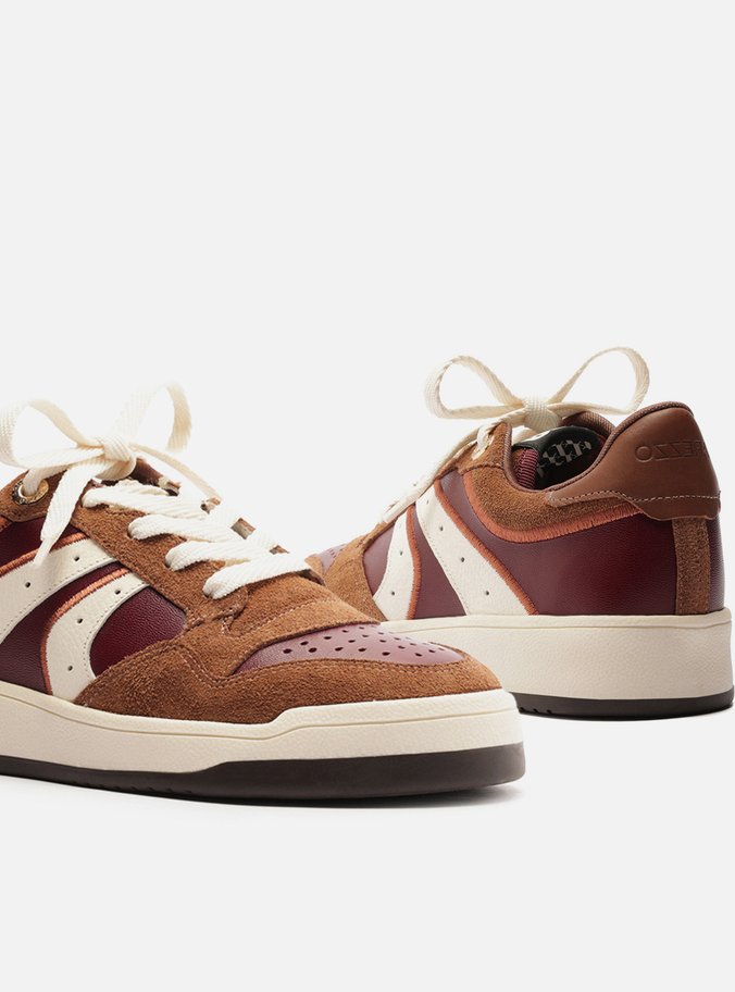 Tênis Marrom Multimaterial Amarração Mix Urban