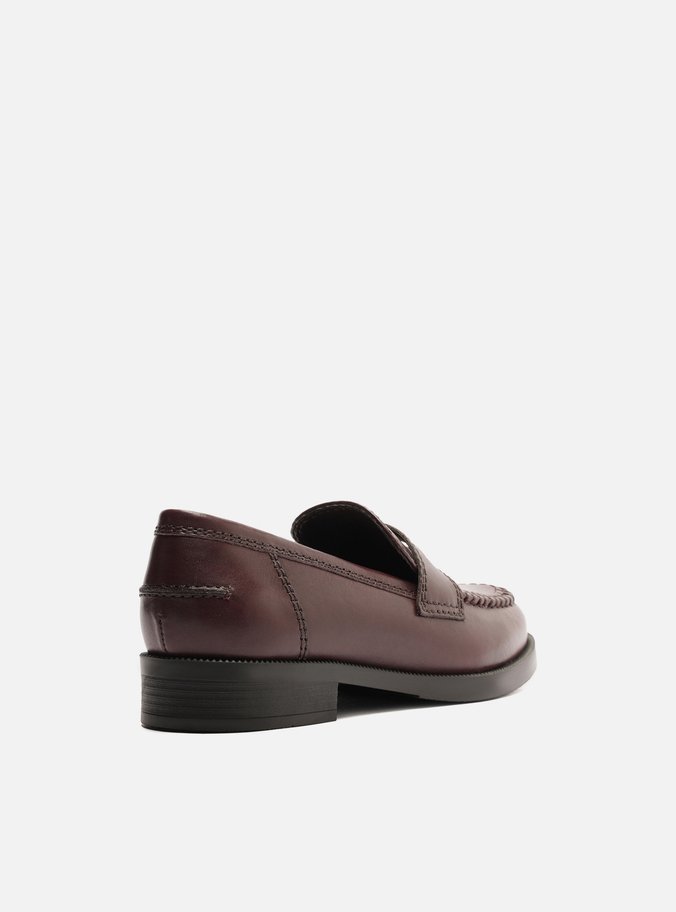 Mocassim Marrom Couro Bloco Costuras
