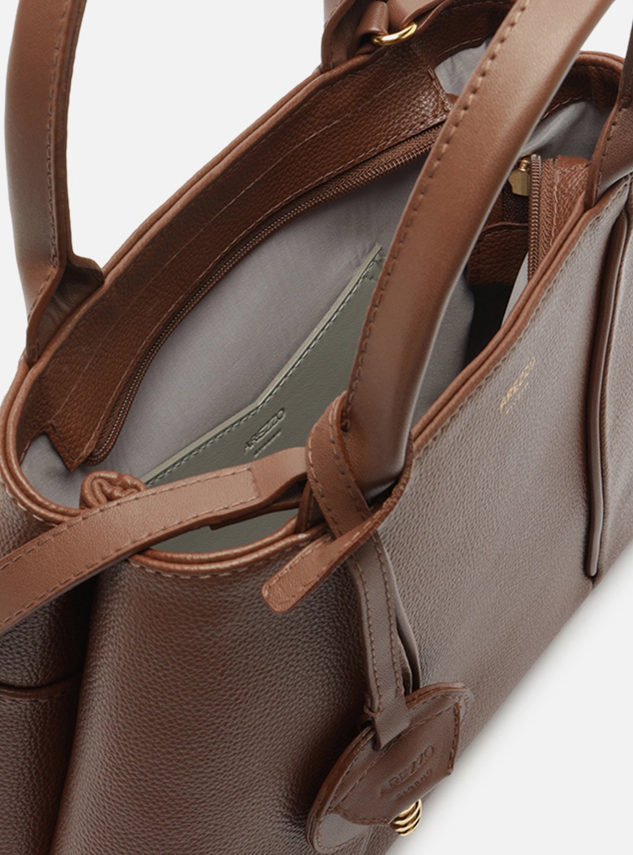 Bolsa Tote Marrom Média Metais — foto 4