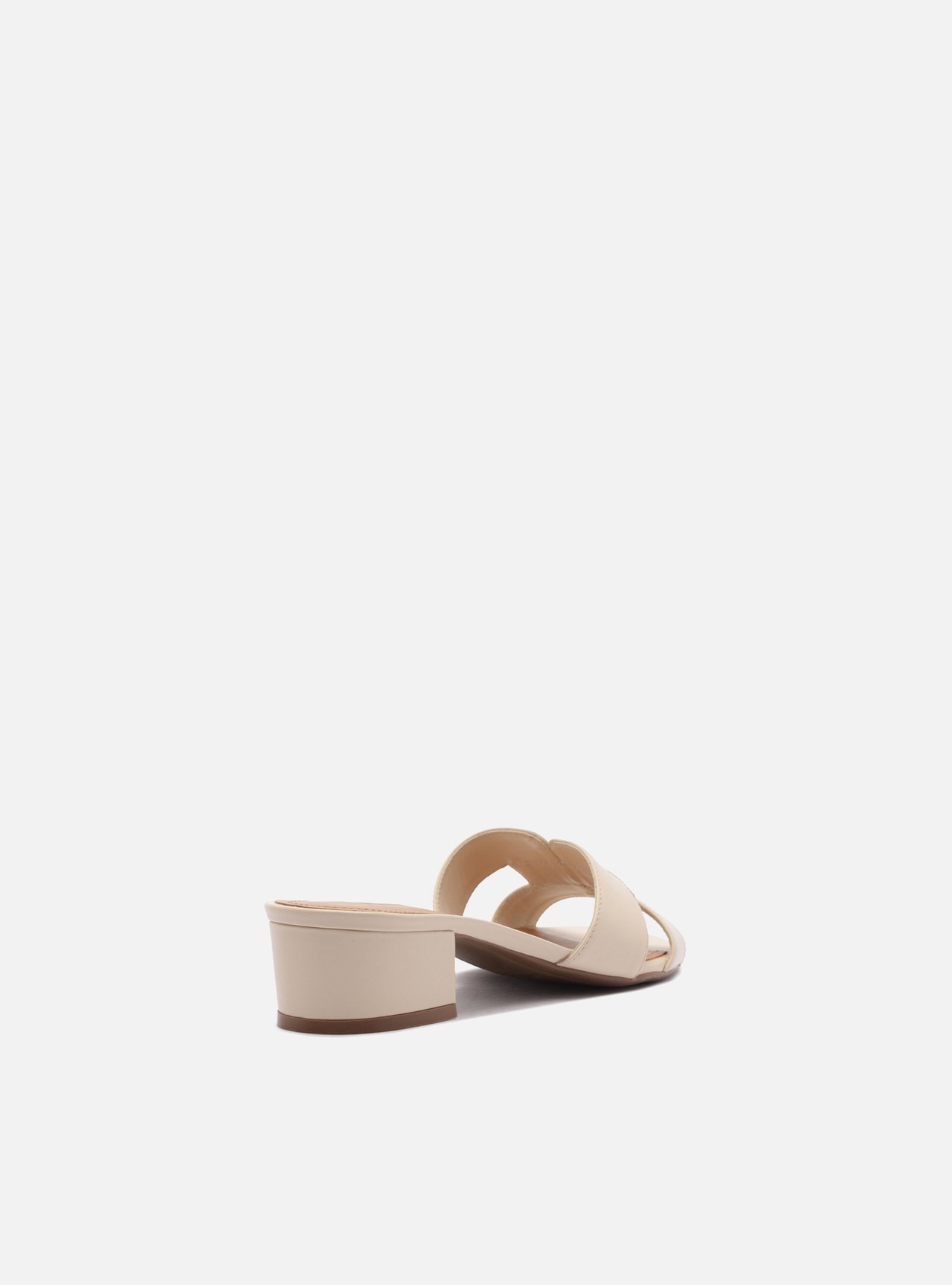 Mule Off White Couro Salto Bloco — foto 3