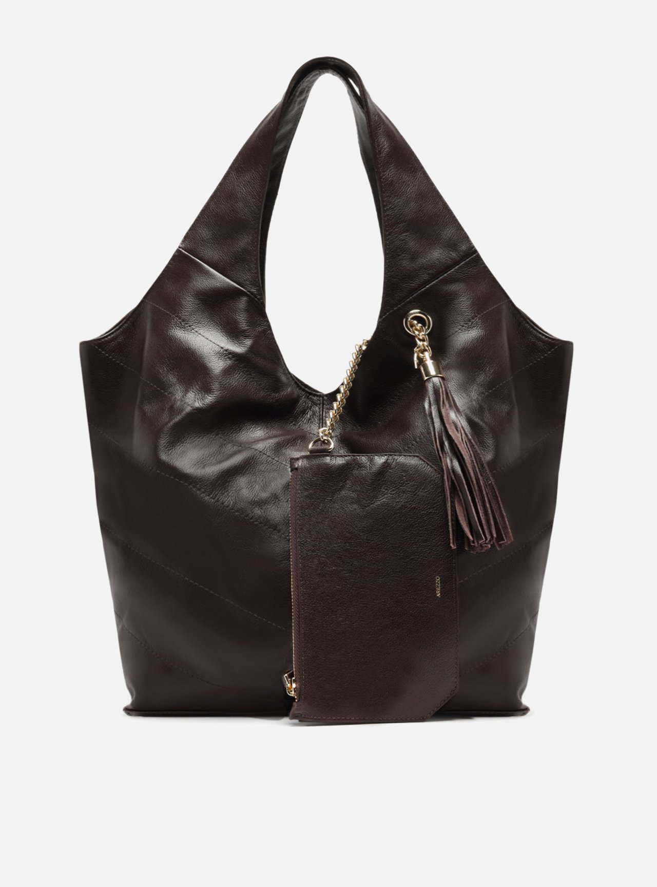 Bolsa Hobo Marrom Couro Ísis Grande — foto 6