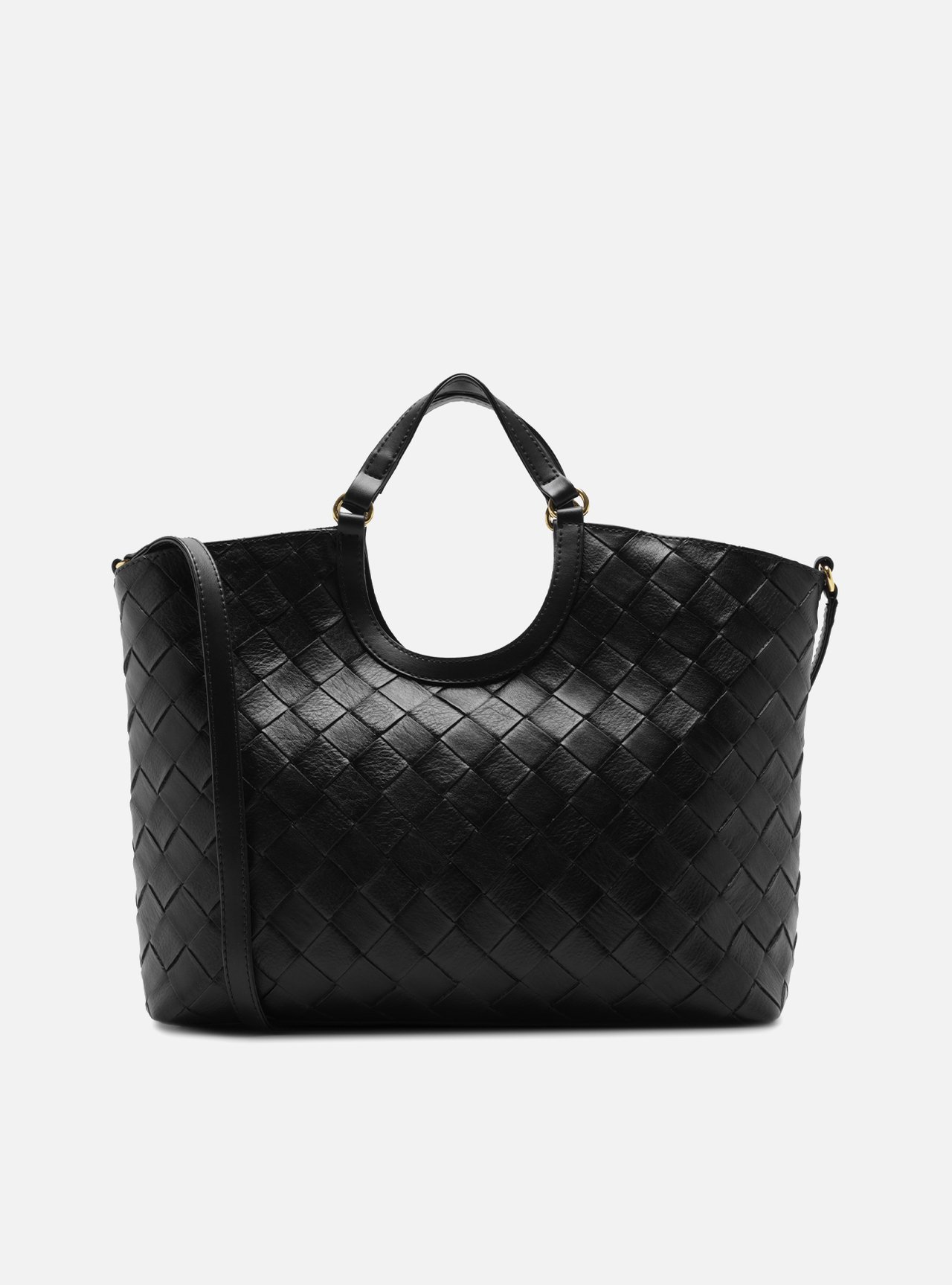Bolsa Tote Preta Tressê Grande Tag — foto 3