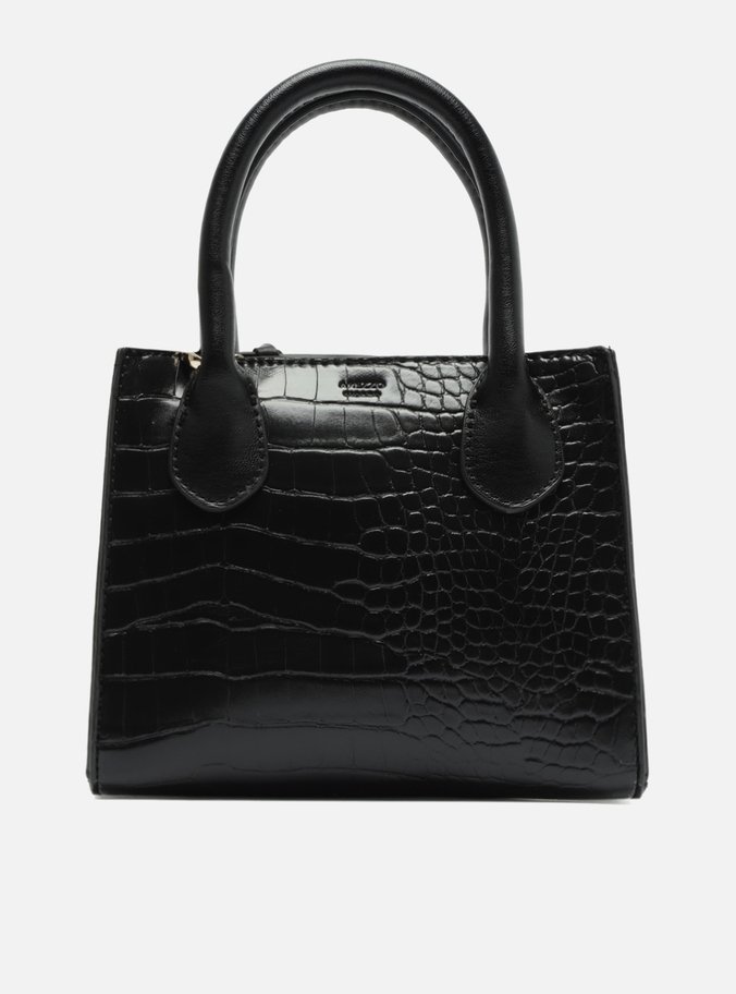 Bolsa Tote Preta Croco Pequena