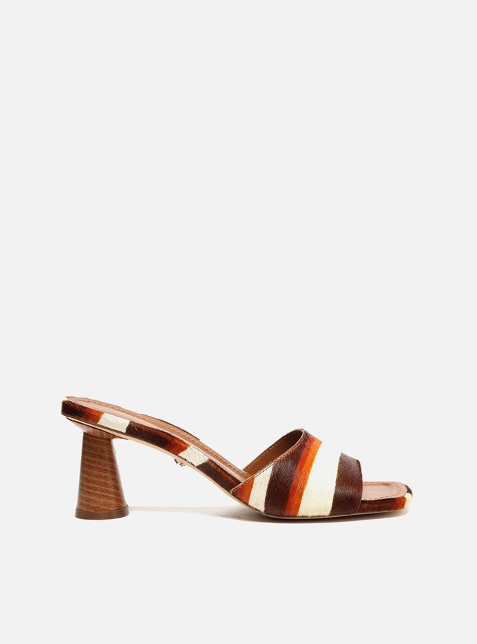 Mule Animal Print Pelo Geométrica