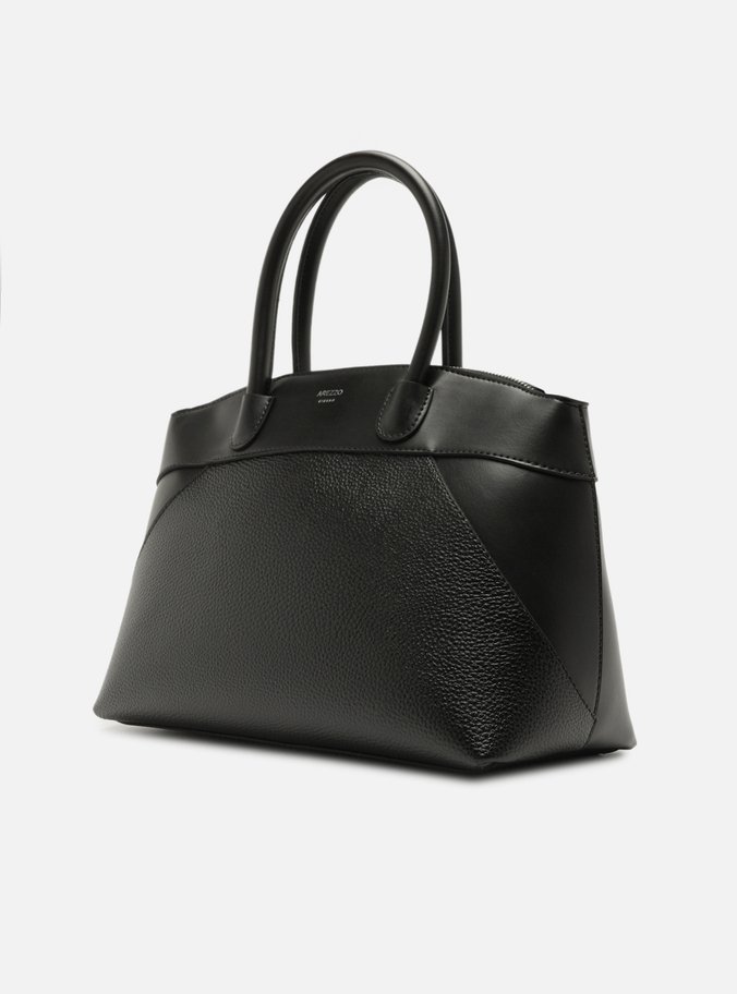 Bolsa Tote Preta Grande Mix Texturas