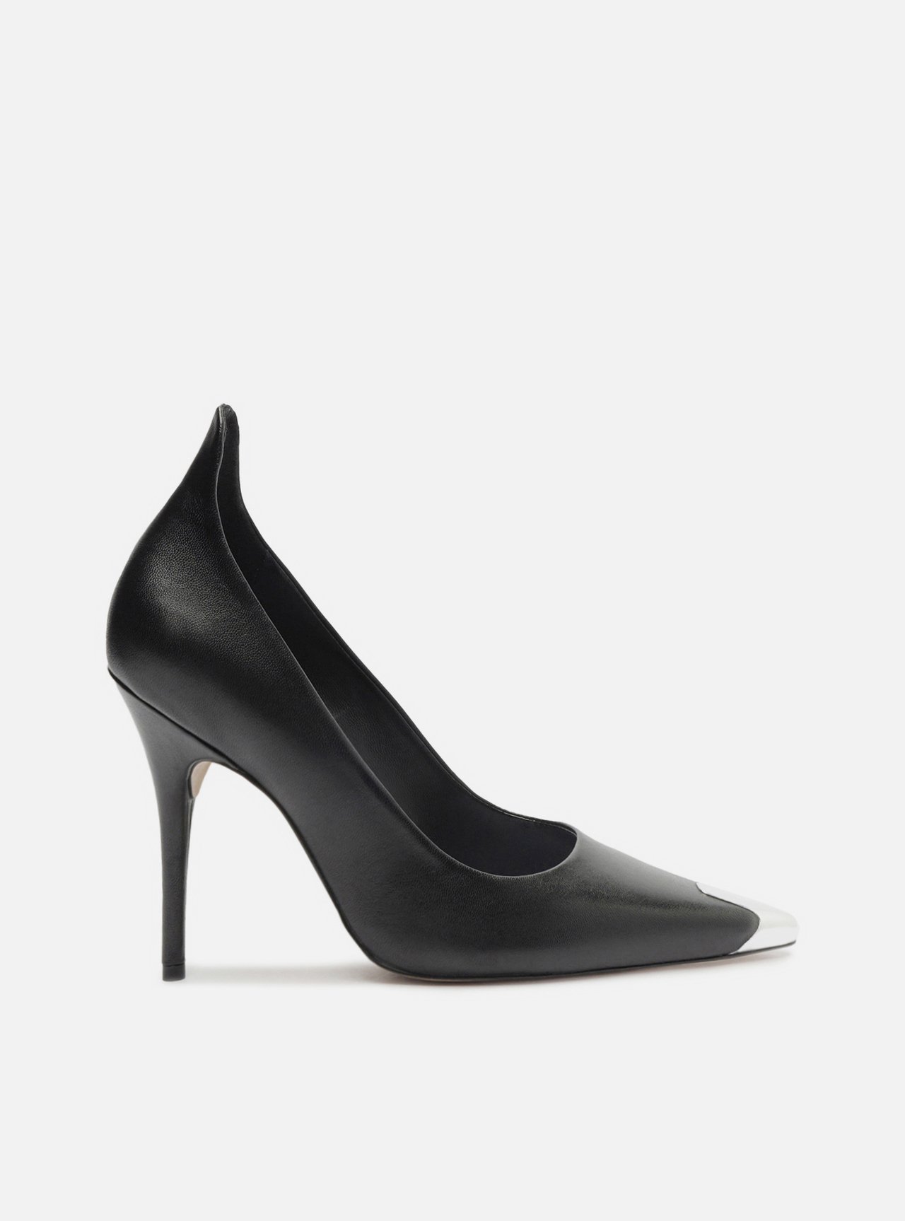 Scarpin Preto Bico Fino Metal — foto 1