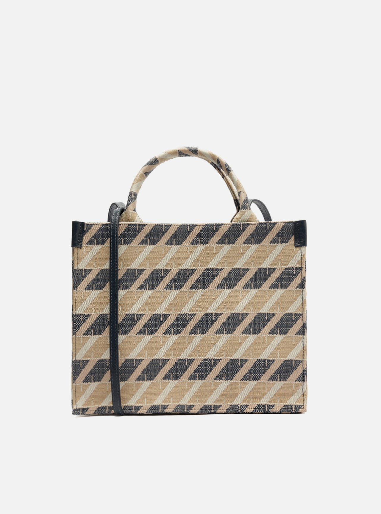 Bolsa Shopping Azul Jacquard Média ZZ Graphic | Arezzo