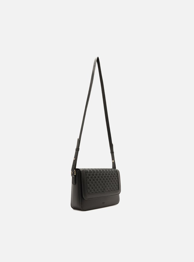 Bolsa Tiracolo Preta Pequena Tressê Moldura