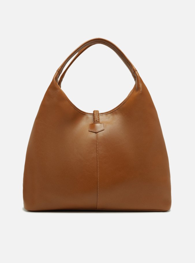 Bolsa Hobo Marrom Couro Grande Tressê Lenny
