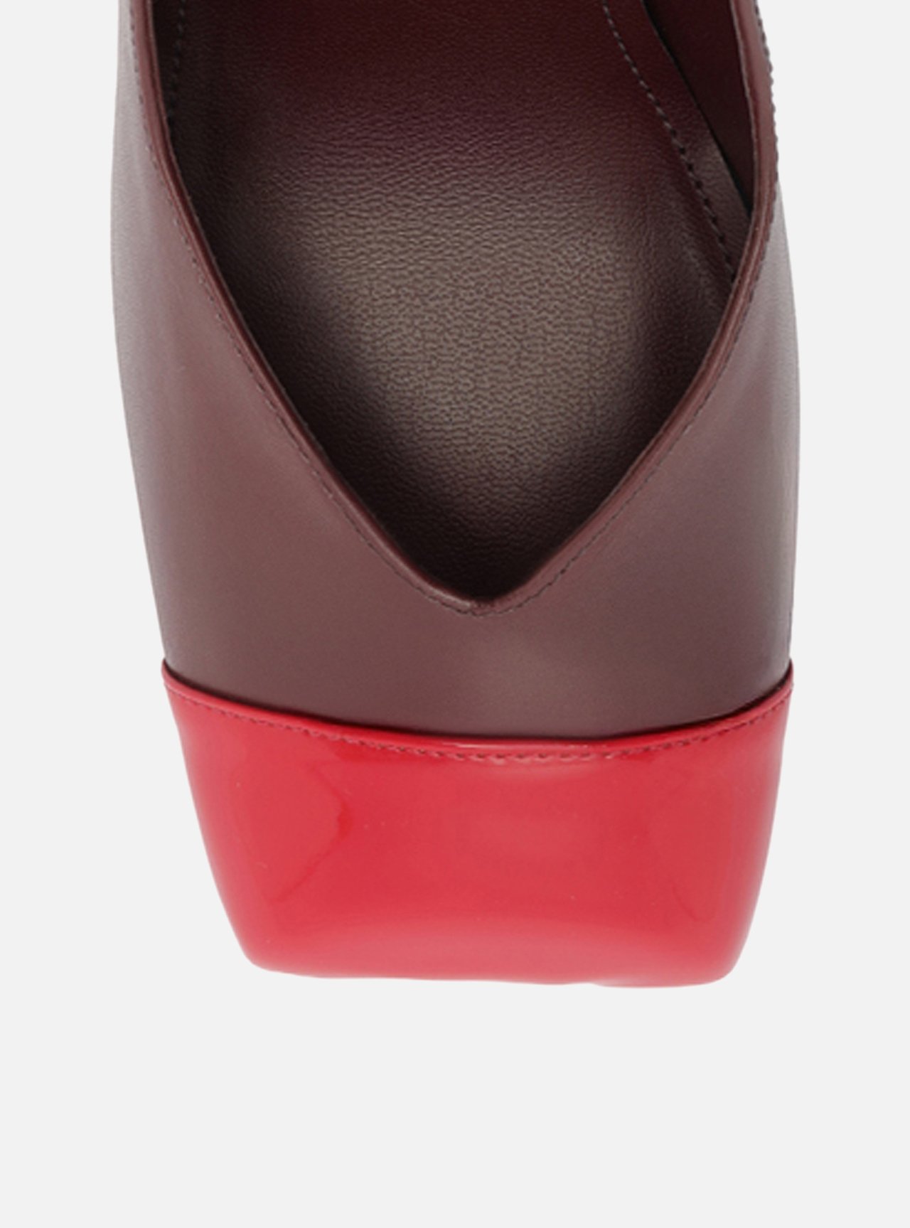 Scarpin Vermelho Multimaterial Salto Bloco — foto 5