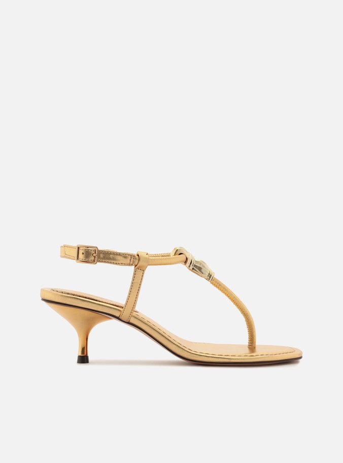 Sandália Dourada Salto Fino