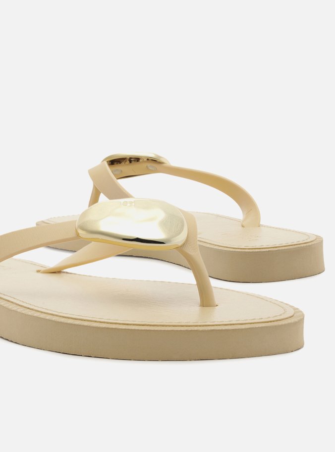 Chinelo Minimal Branco Bico Redondo Brizza
