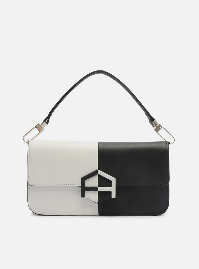 Bolsa Tiracolo Preta Couro A001 Duo Média
