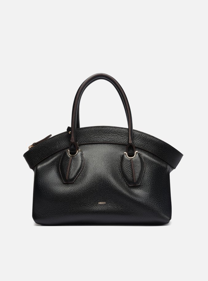 Bolsa Tote Preta Couro Grande Moderna