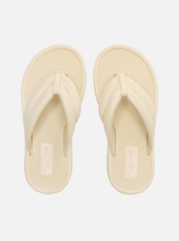 Sandália Off-White Tiras Largas Flatform Kim Flex