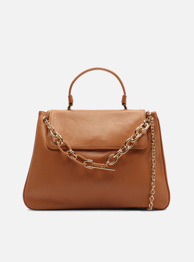 Bolsa Satchel Marrom Couro Claire Grande