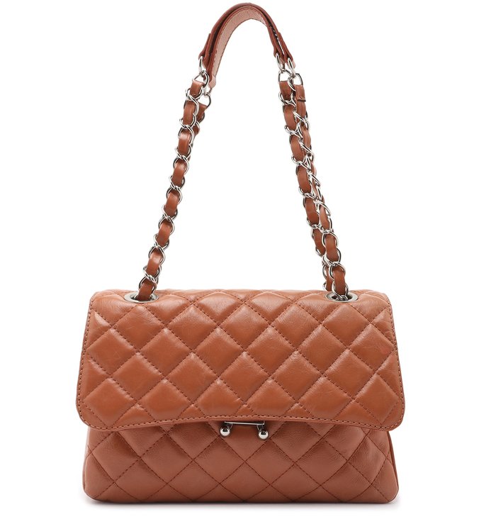 Bolsa Tiracolo Marrom Couro Mia Média