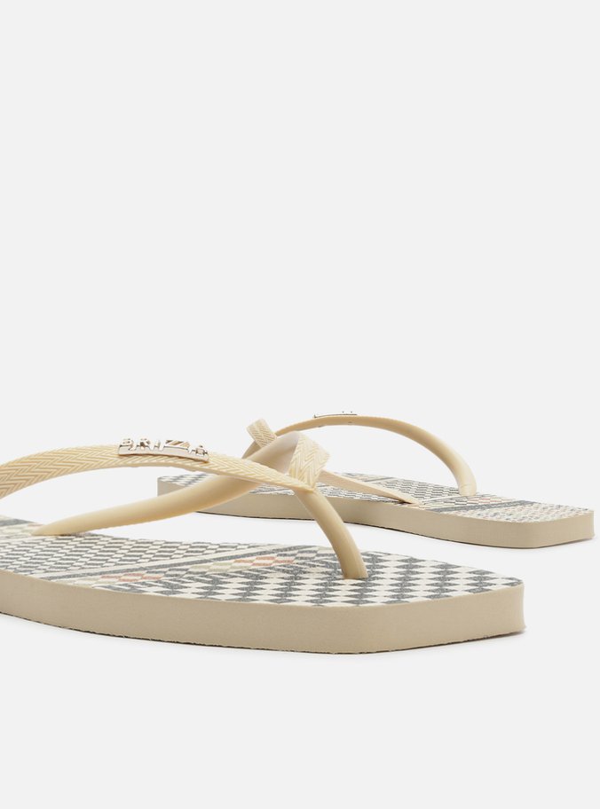 Chinelo de Dedo Branco Estampa Square Marrocos